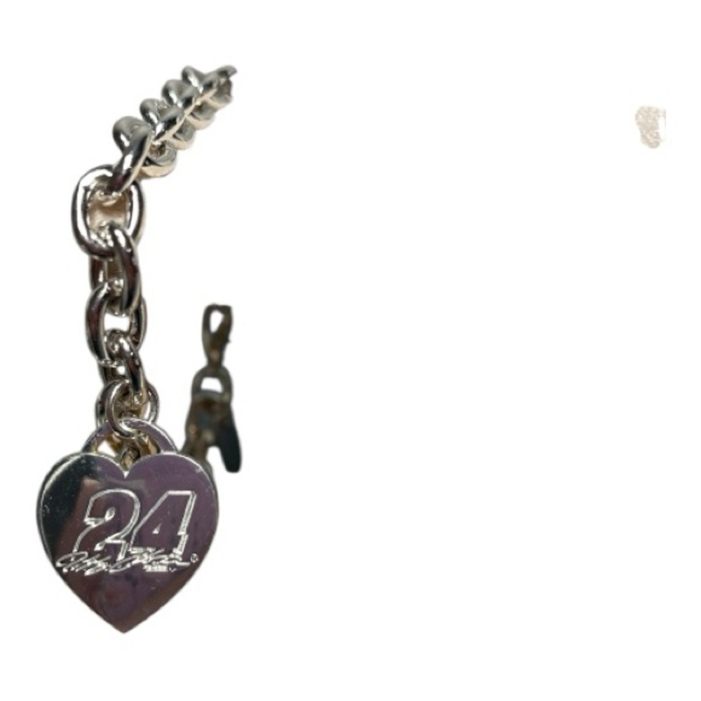 Nascar Collectable Jeff Gordon Signed Windcraft 7.5” Heart Charm Bracelet